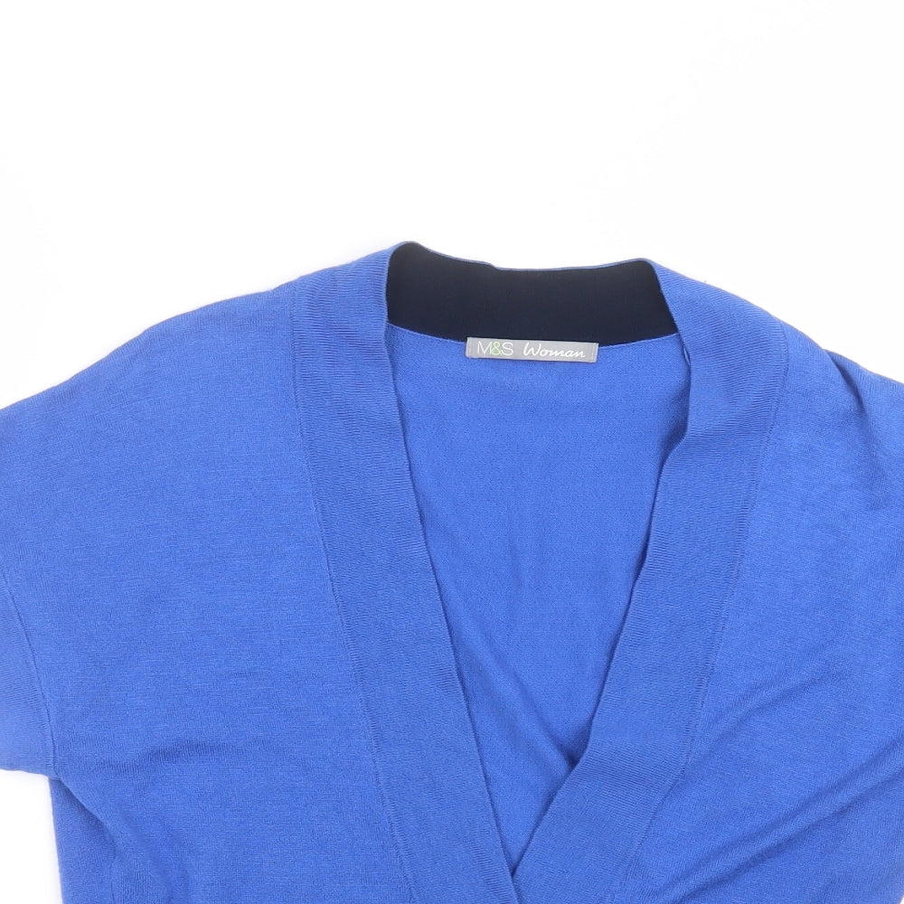 Womens UK Size 10 Marks and Spencer Blue Cardigan Jumper