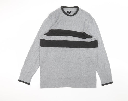 H&M Mens Grey   Pullover Jumper Size L