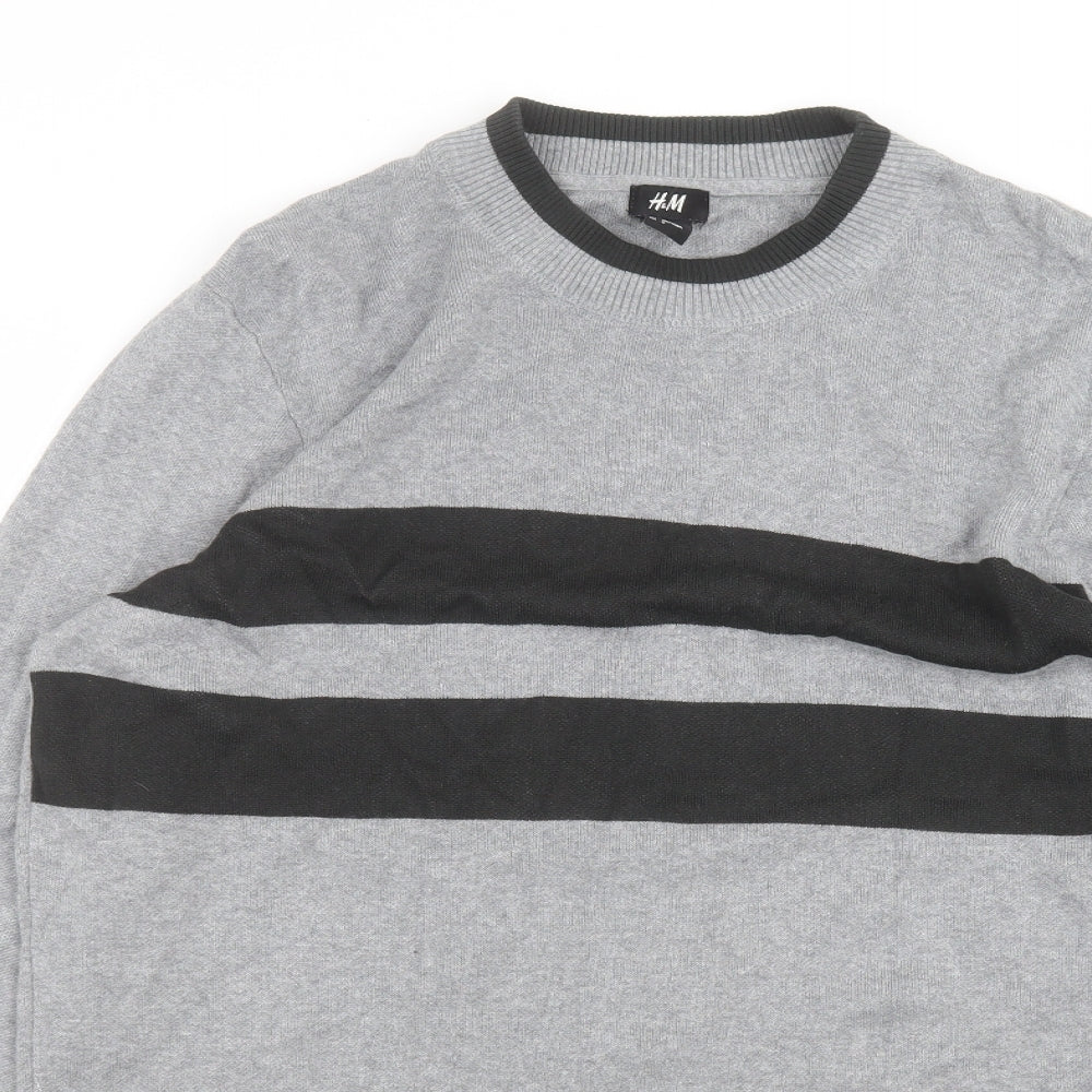 H&M Mens Grey   Pullover Jumper Size L