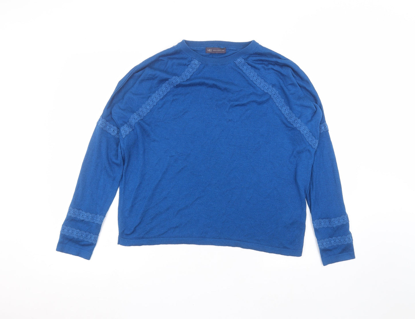Womens UK Size M Marks and Spencer Blue Basic T-Shirt