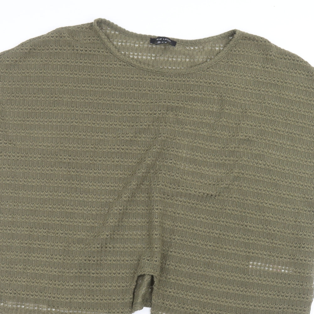 Womens UK Size L New Look Green Basic T-Shirt