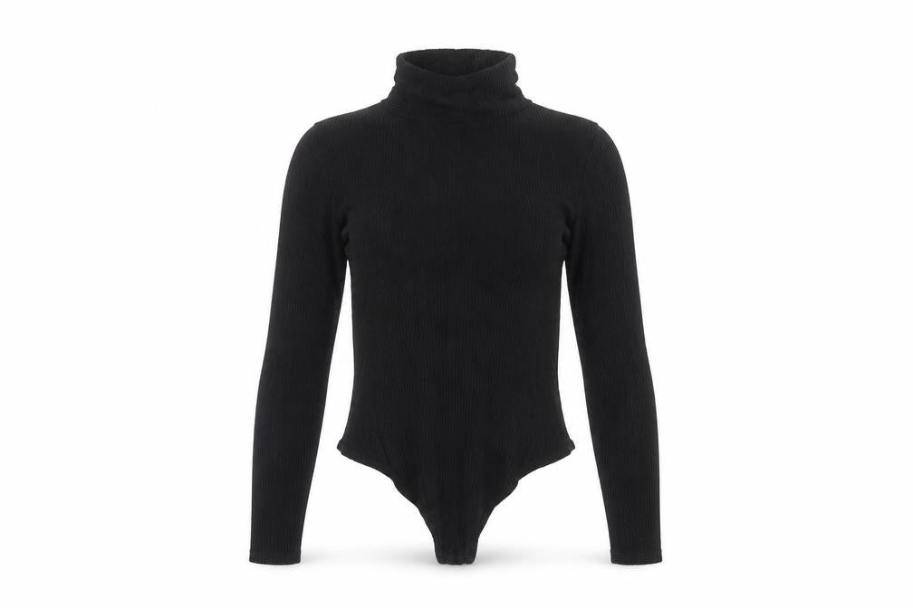 Womens UK Size 8 PRETTYLITTLETHING One-Piece Black Bodysuit