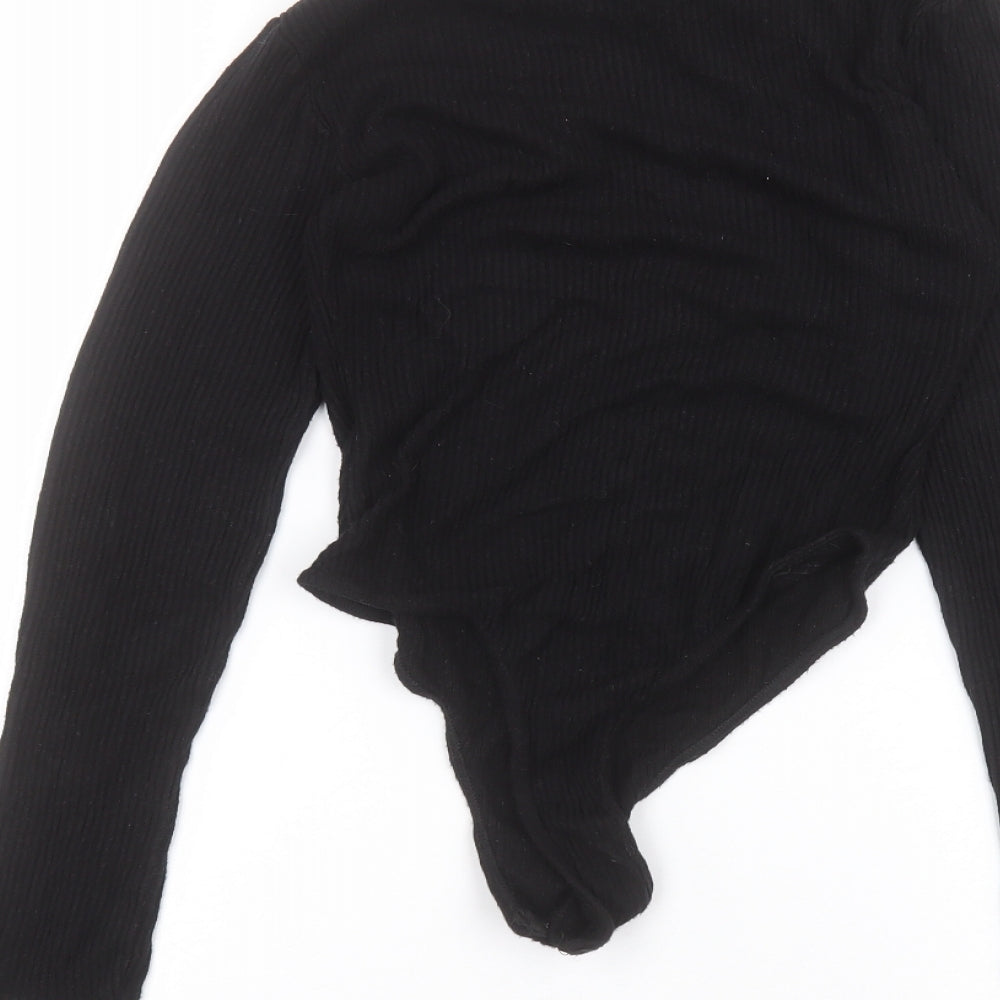 PRETTYLITTLETHING Womens Black   Bodysuit One-Piece Size 8