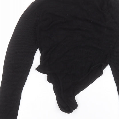 PRETTYLITTLETHING Womens Black   Bodysuit One-Piece Size 8