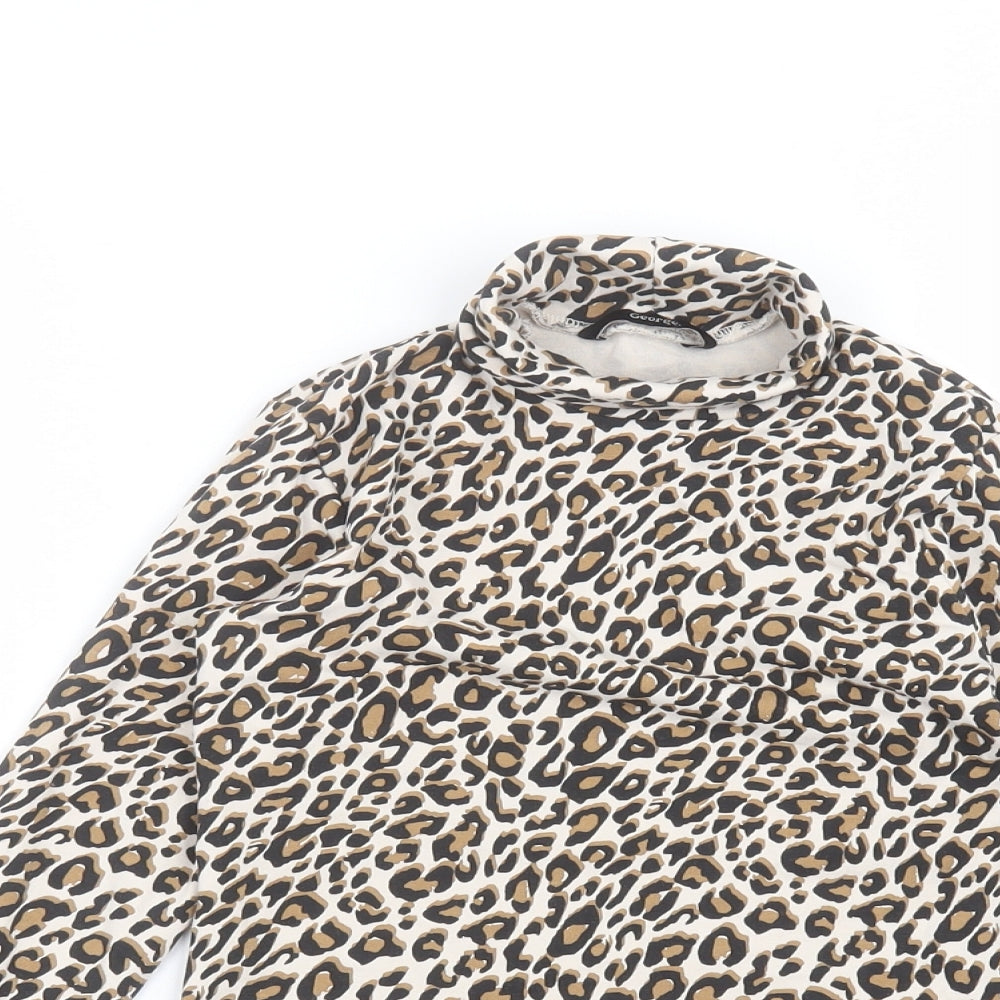 George Boys White Animal Print  Basic T-Shirt Size 7-8 Years
