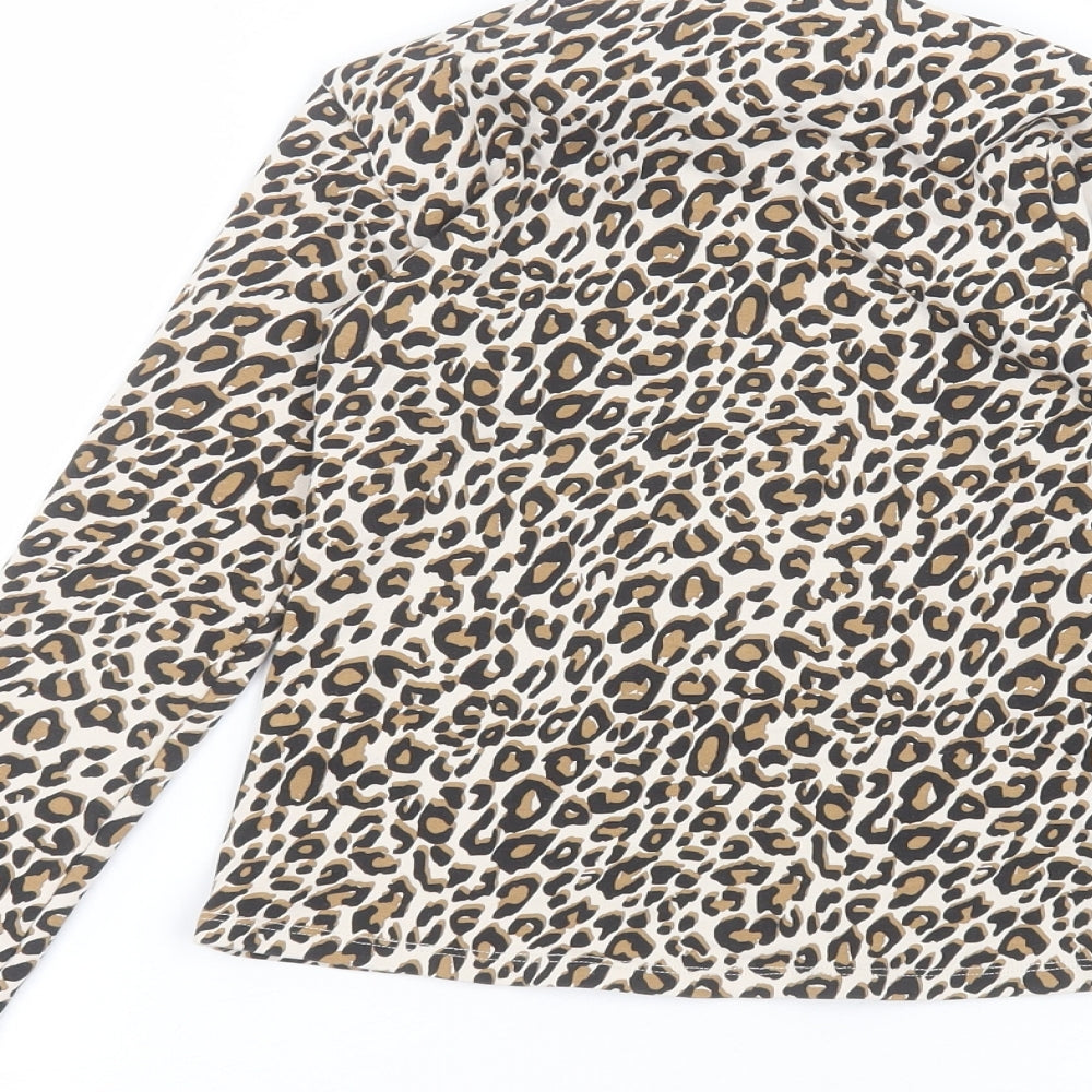 George Boys White Animal Print  Basic T-Shirt Size 7-8 Years