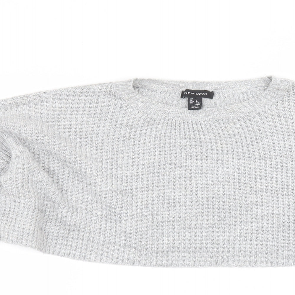 Womens UK Size L New Look Grey Pullover Jumper