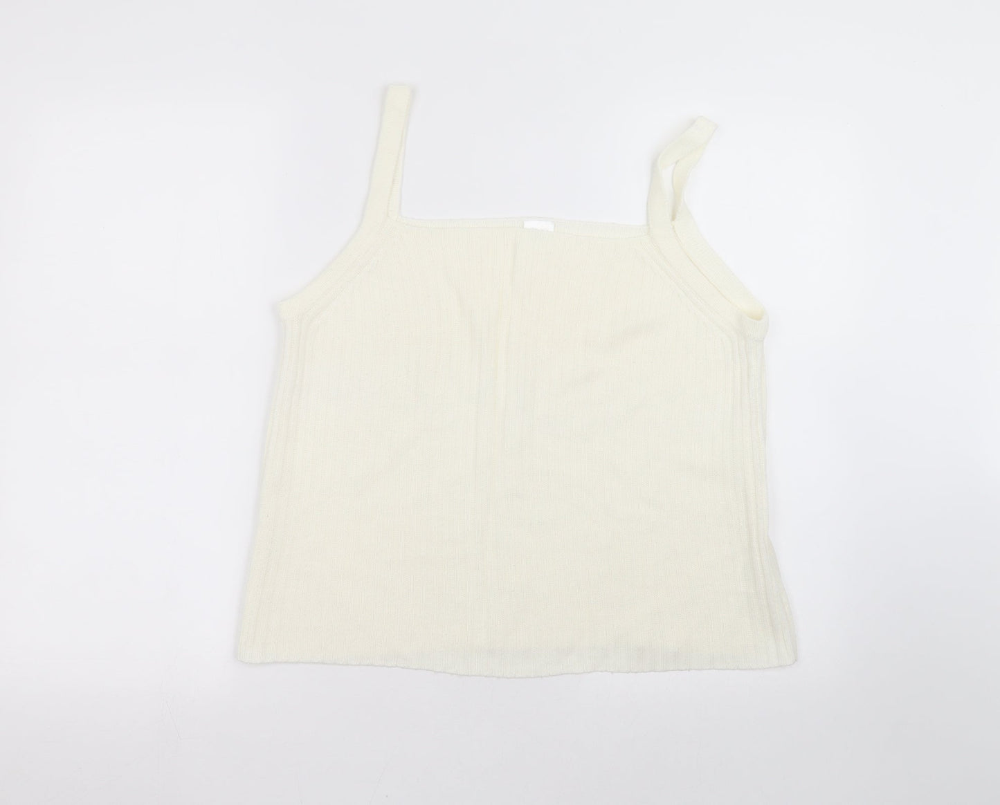 Womens UK Size 14 Preworn White Basic T-Shirt