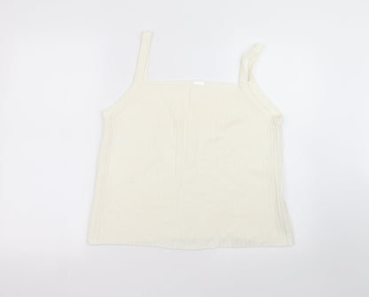 Womens UK Size 14 Preworn White Basic T-Shirt