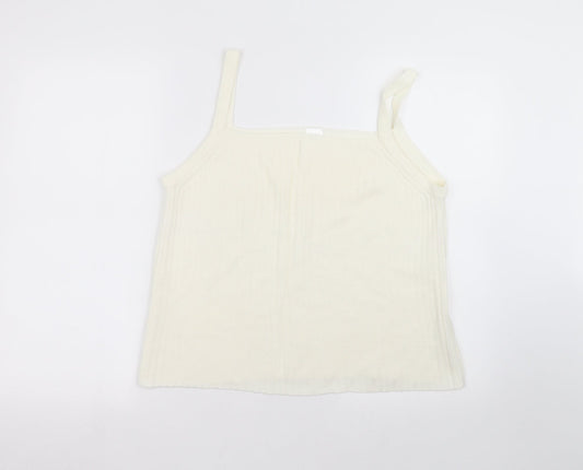 Womens UK Size 14 Preworn White Basic T-Shirt
