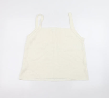 Womens UK Size 14 Preworn White Basic T-Shirt