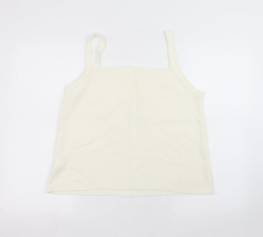 Womens UK Size 14 Preworn White Basic T-Shirt