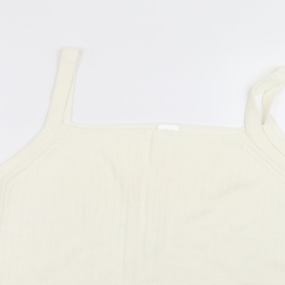 Womens UK Size 14 Preworn White Basic T-Shirt