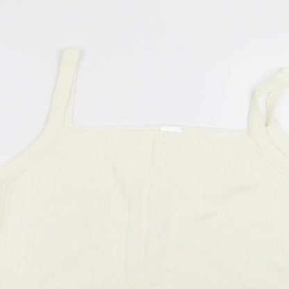 Womens UK Size 14 Preworn White Basic T-Shirt