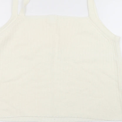 Womens UK Size 14 Preworn White Basic T-Shirt