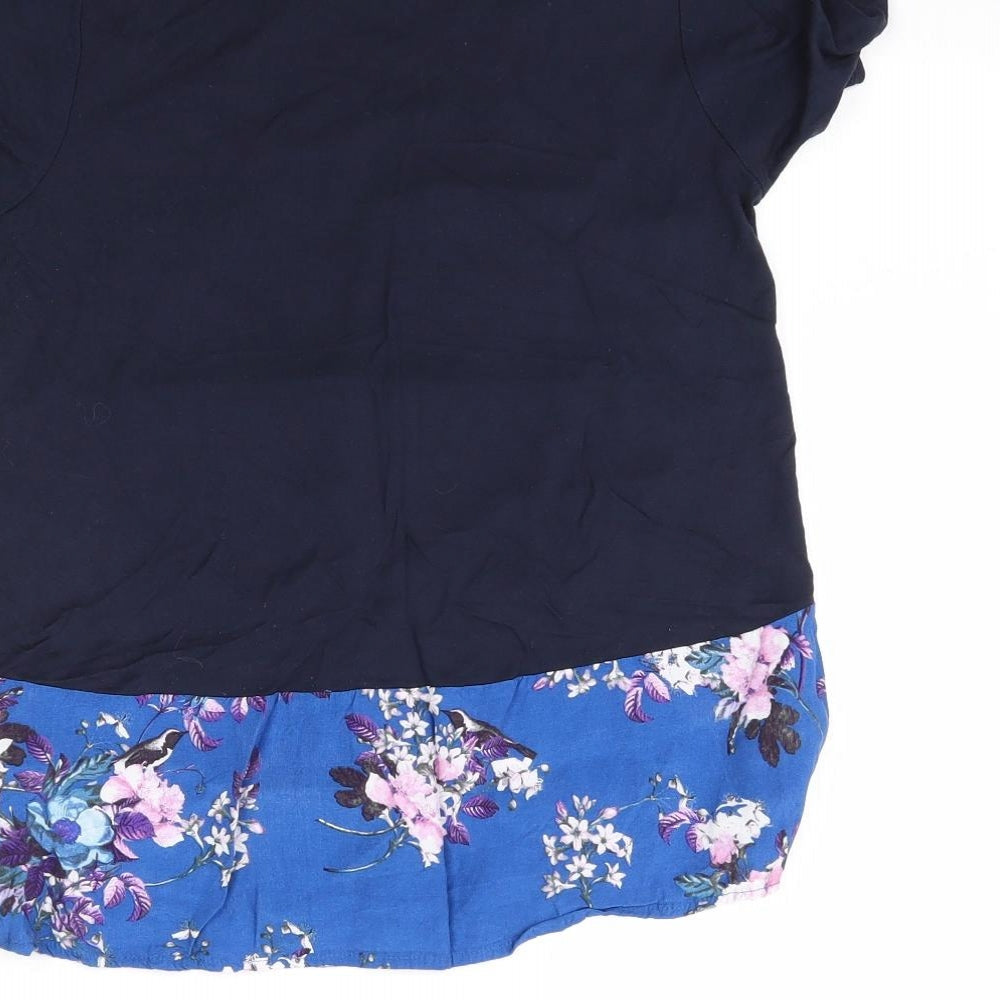 Womens UK Size S Oasis Blue Basic Blouse