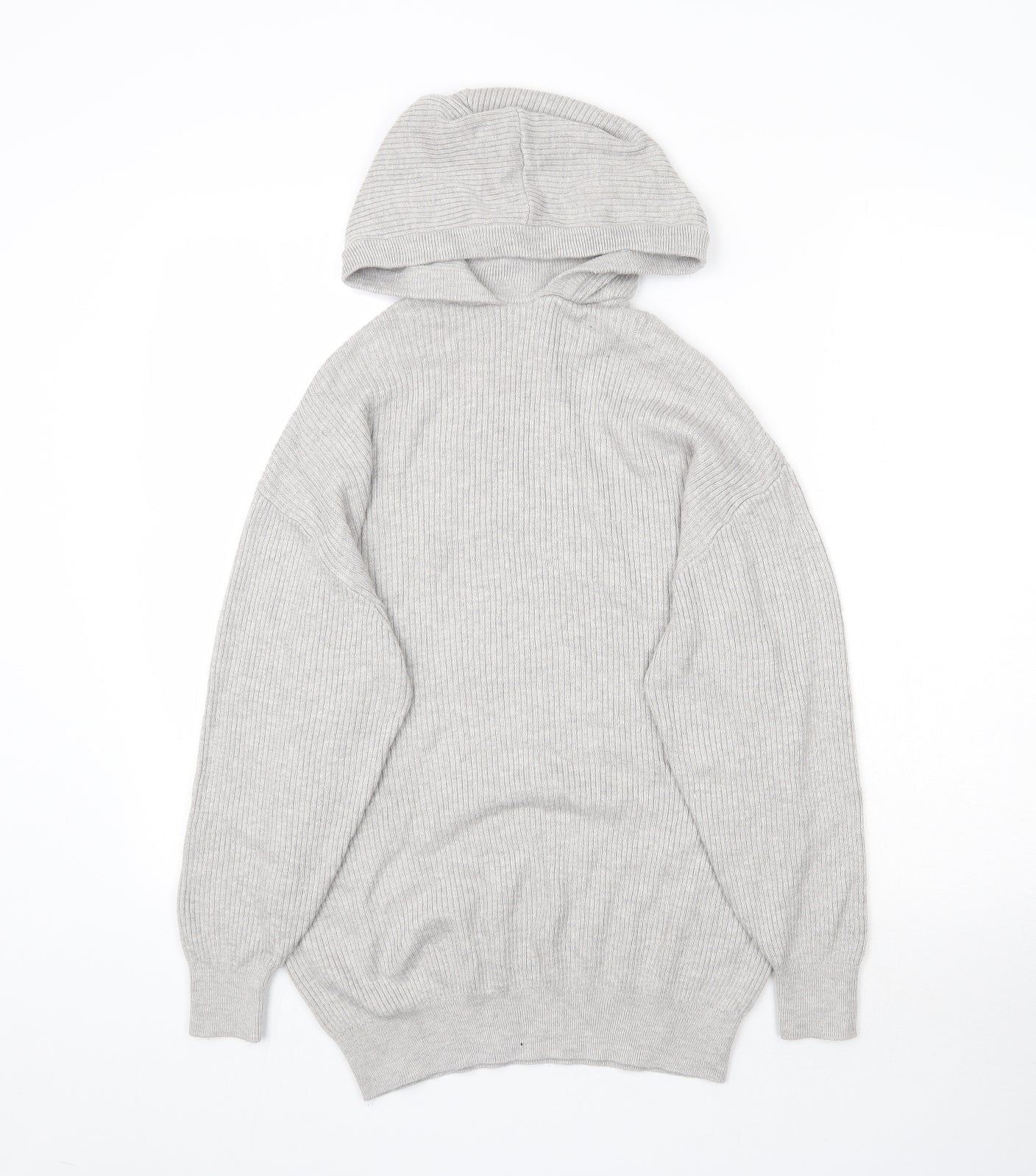 Preworn Womens Grey  Knit Pullover Hoodie Size L