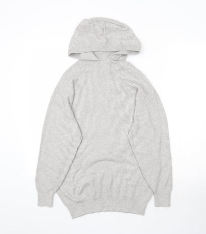 Preworn Womens Grey  Knit Pullover Hoodie Size L