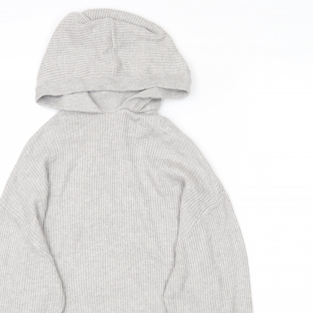 Preworn Womens Grey  Knit Pullover Hoodie Size L