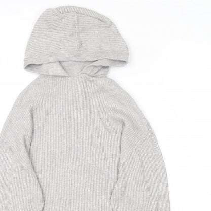 Preworn Womens Grey  Knit Pullover Hoodie Size L