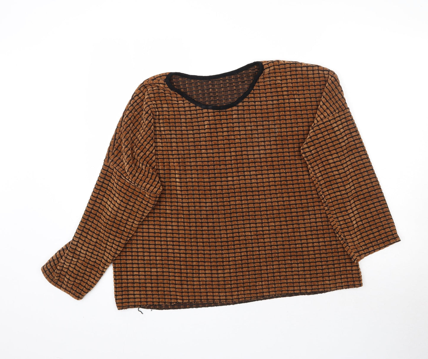 Womens UK Size L Preworn Brown Basic Blouse