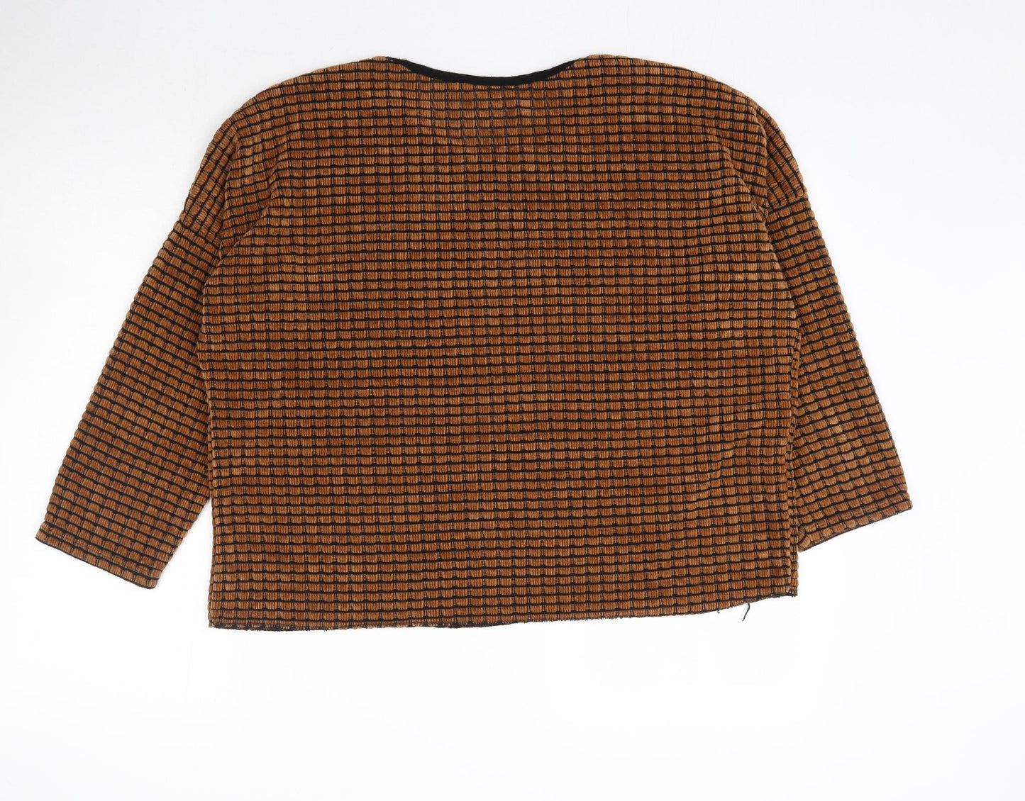 Womens UK Size L Preworn Brown Basic Blouse