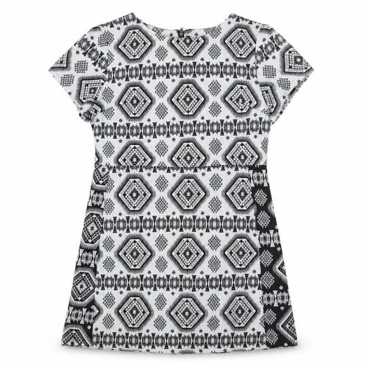 Front view of women’s grey geometric mini, size L