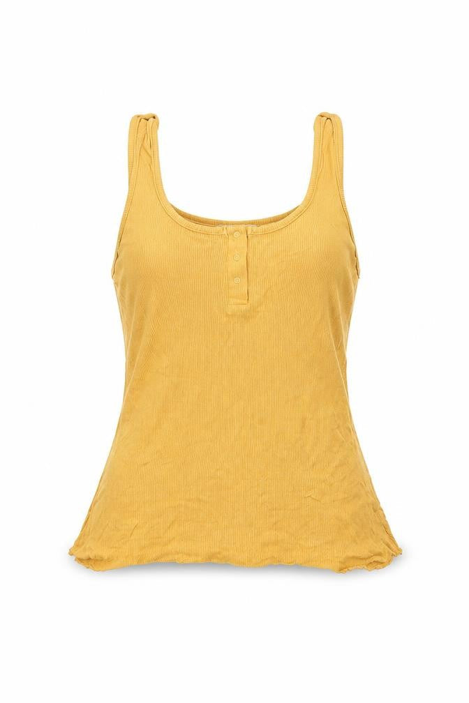 Womens UK Size M New Look Yellow Basic Tank