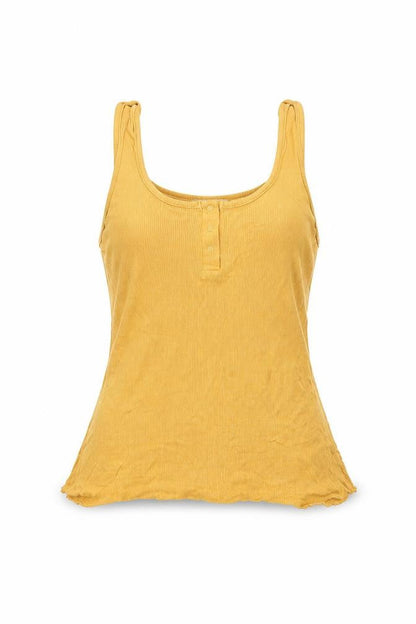 Womens UK Size M New Look Yellow Basic Tank