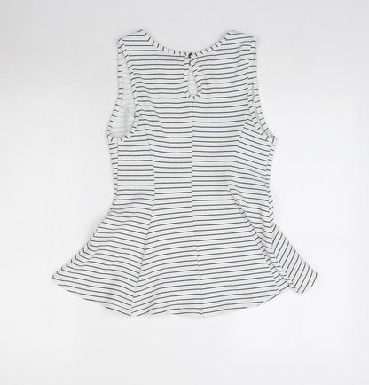 Atmosphere Womens White Striped  Basic Blouse Size 10