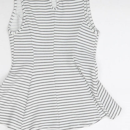 Atmosphere Womens White Striped  Basic Blouse Size 10