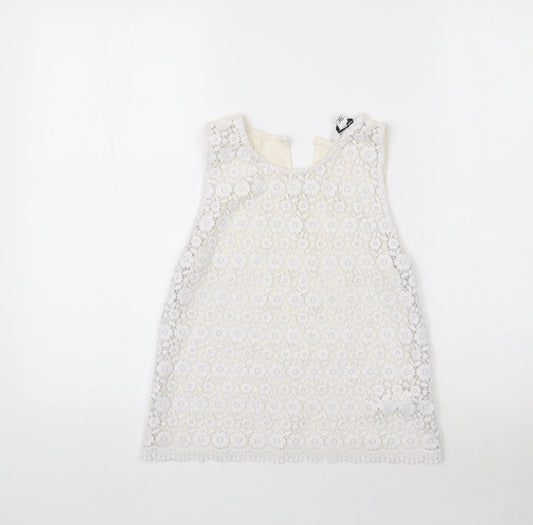 Womens UK Size 8 New Look White Basic Blouse