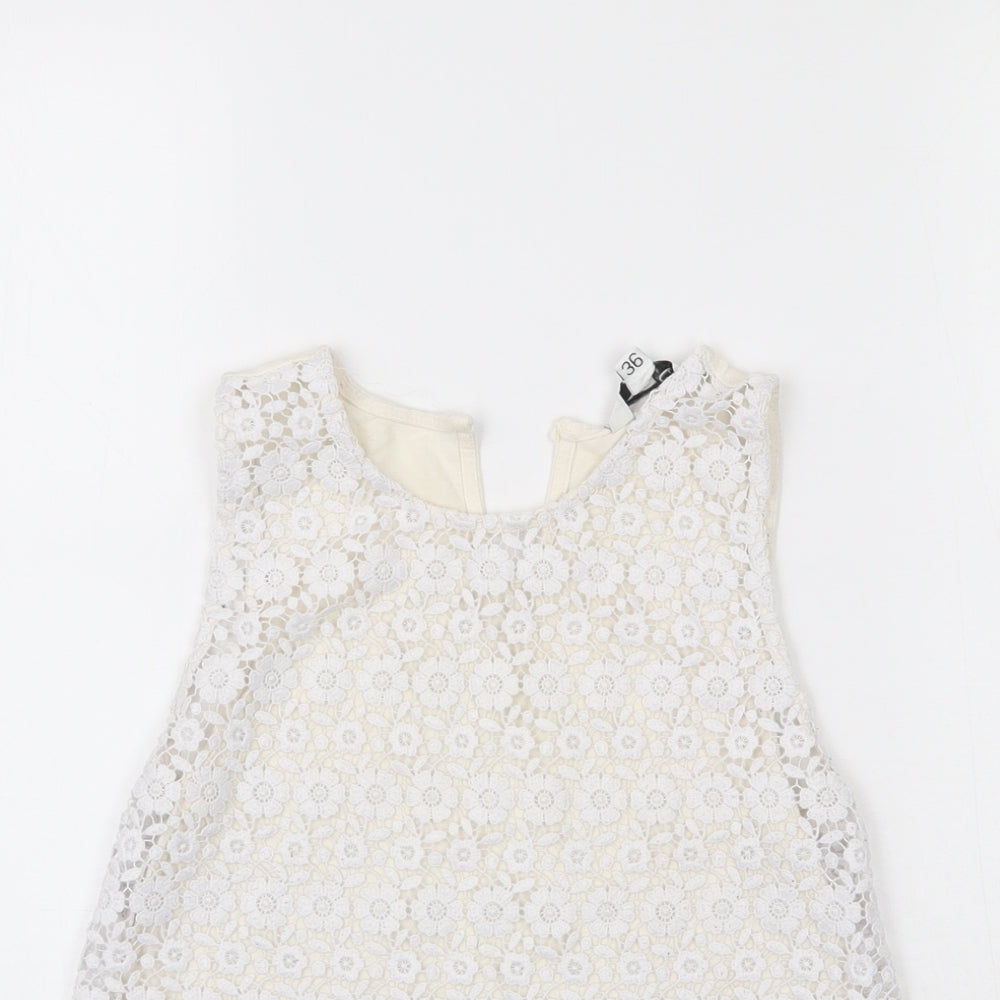 Womens UK Size 8 New Look White Basic Blouse