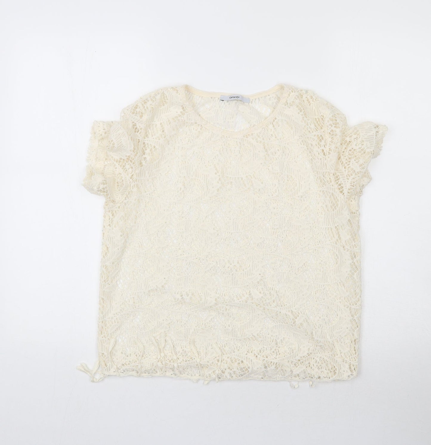 George Womens Ivory   Basic Blouse Size L