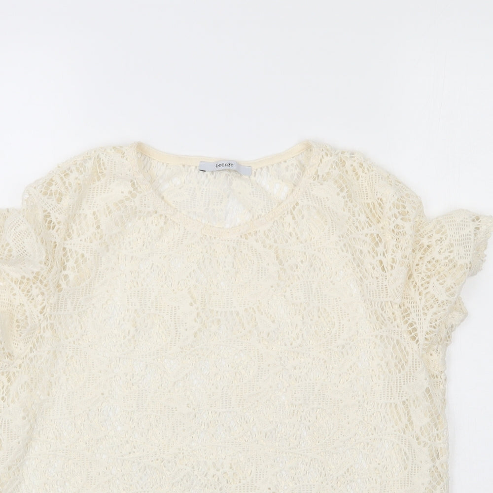 George Womens Ivory   Basic Blouse Size L