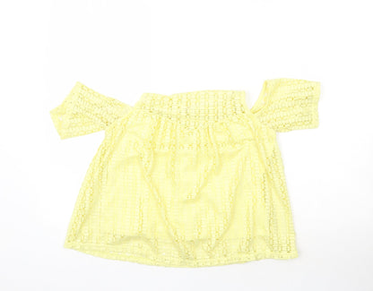 Womens UK Size 8 River Island Yellow Basic Blouse