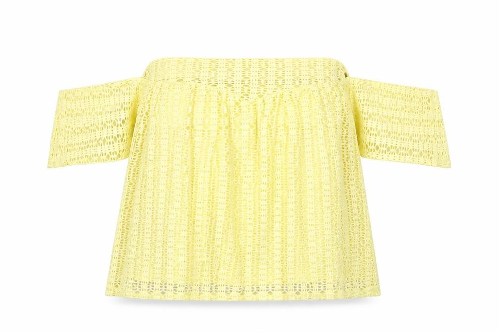 Womens UK Size 8 River Island Yellow Basic Blouse