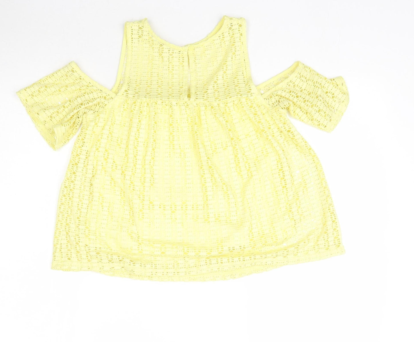 Womens UK Size 8 River Island Yellow Basic Blouse