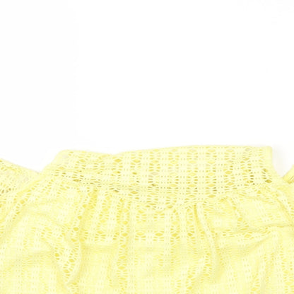 Womens UK Size 8 River Island Yellow Basic Blouse