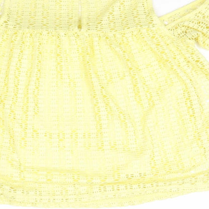 Womens UK Size 8 River Island Yellow Basic Blouse
