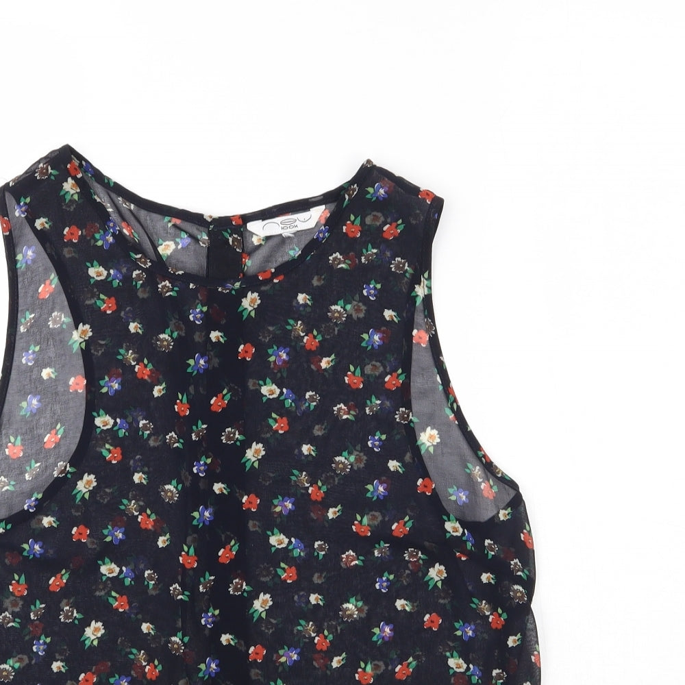 Womens UK Size 14 New Look Black Basic Blouse