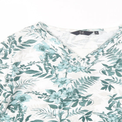 EWM Womens Green Geometric  Basic T-Shirt Size 14