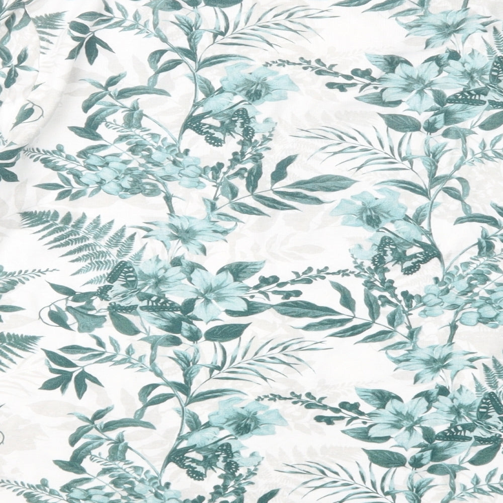 EWM Womens Green Geometric  Basic T-Shirt Size 14