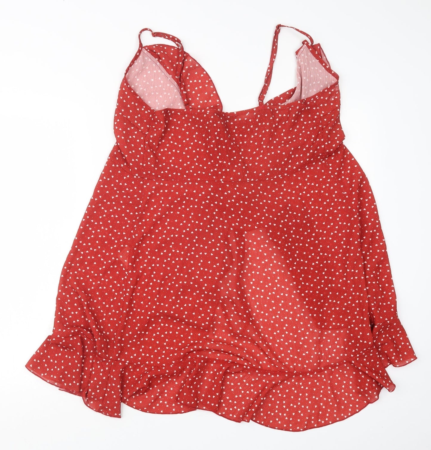 SheIn Womens Red Geometric  Basic Blouse Size S