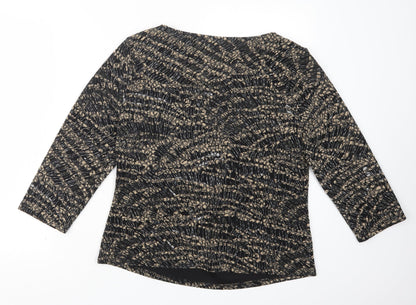 Womens UK Size L cc Black Basic Blouse