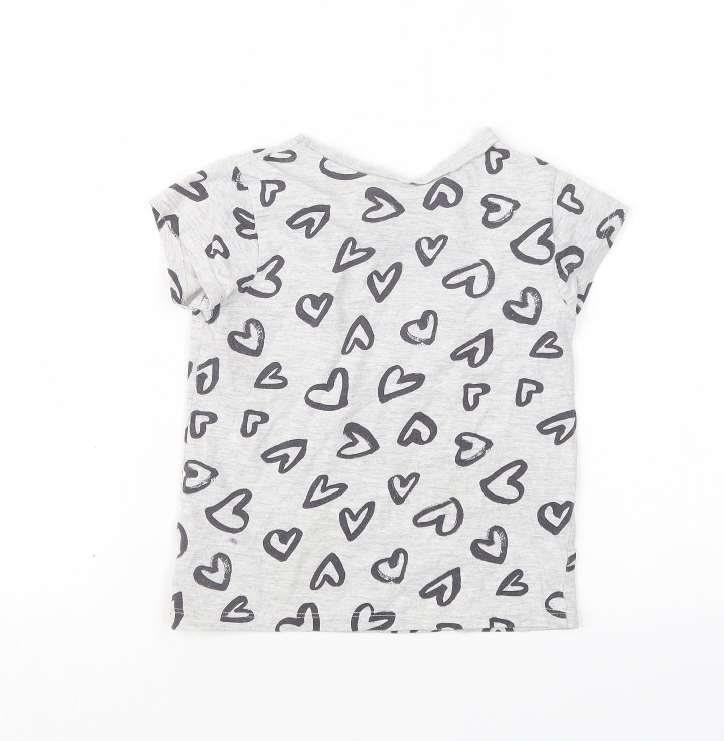 George Girls Grey Geometric  Basic T-Shirt Size 3-4 Years