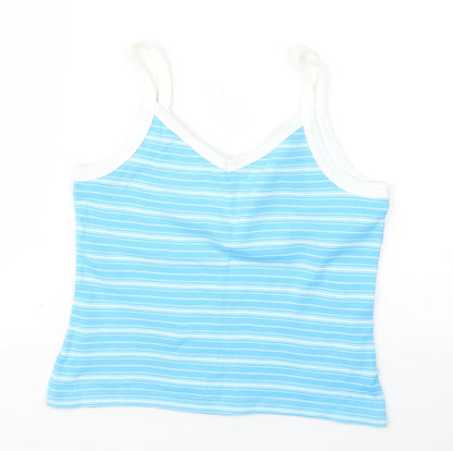 Womens UK Size 14 BHS Blue Cropped T-Shirt