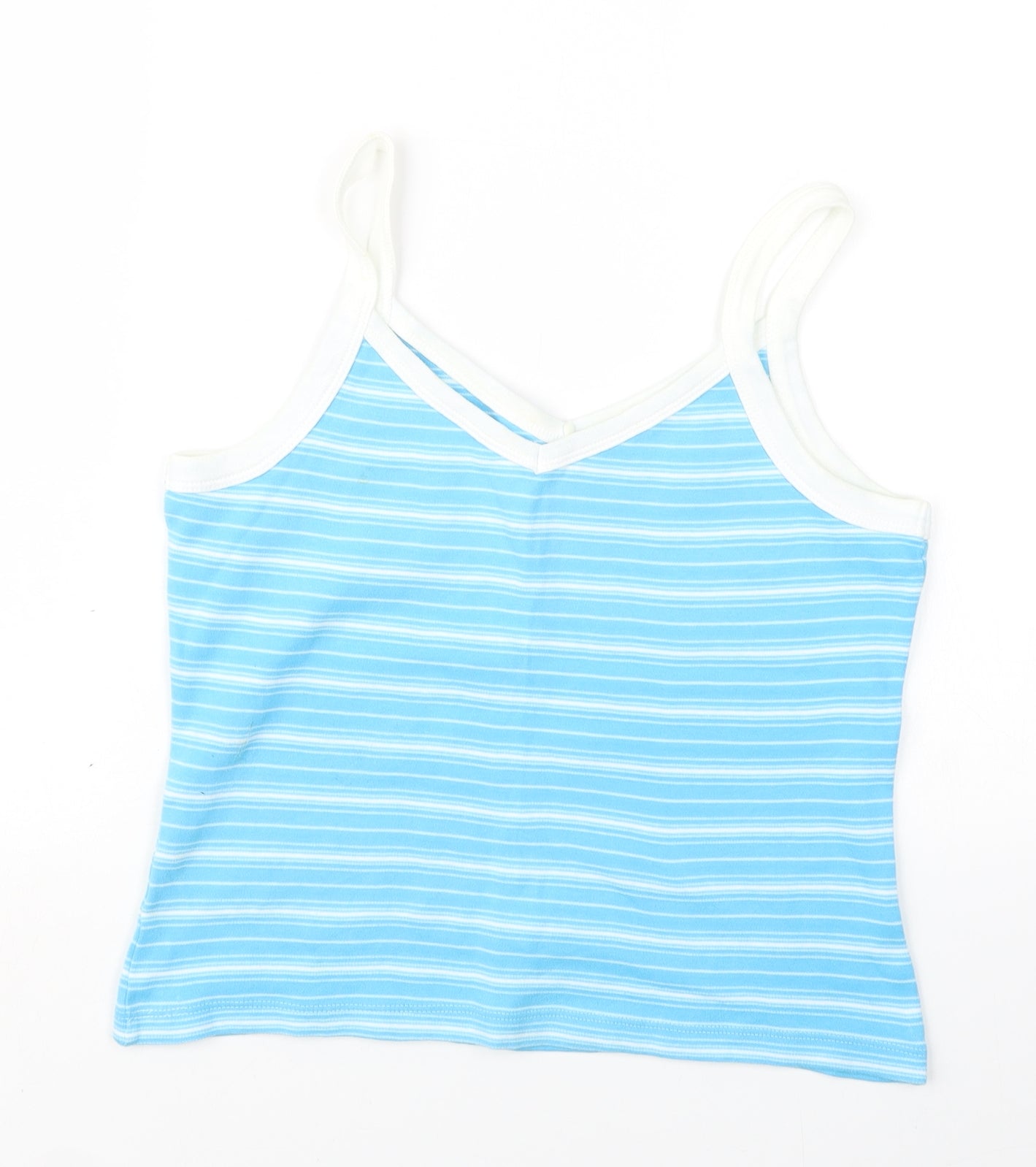 Womens UK Size 14 BHS Blue Cropped T-Shirt