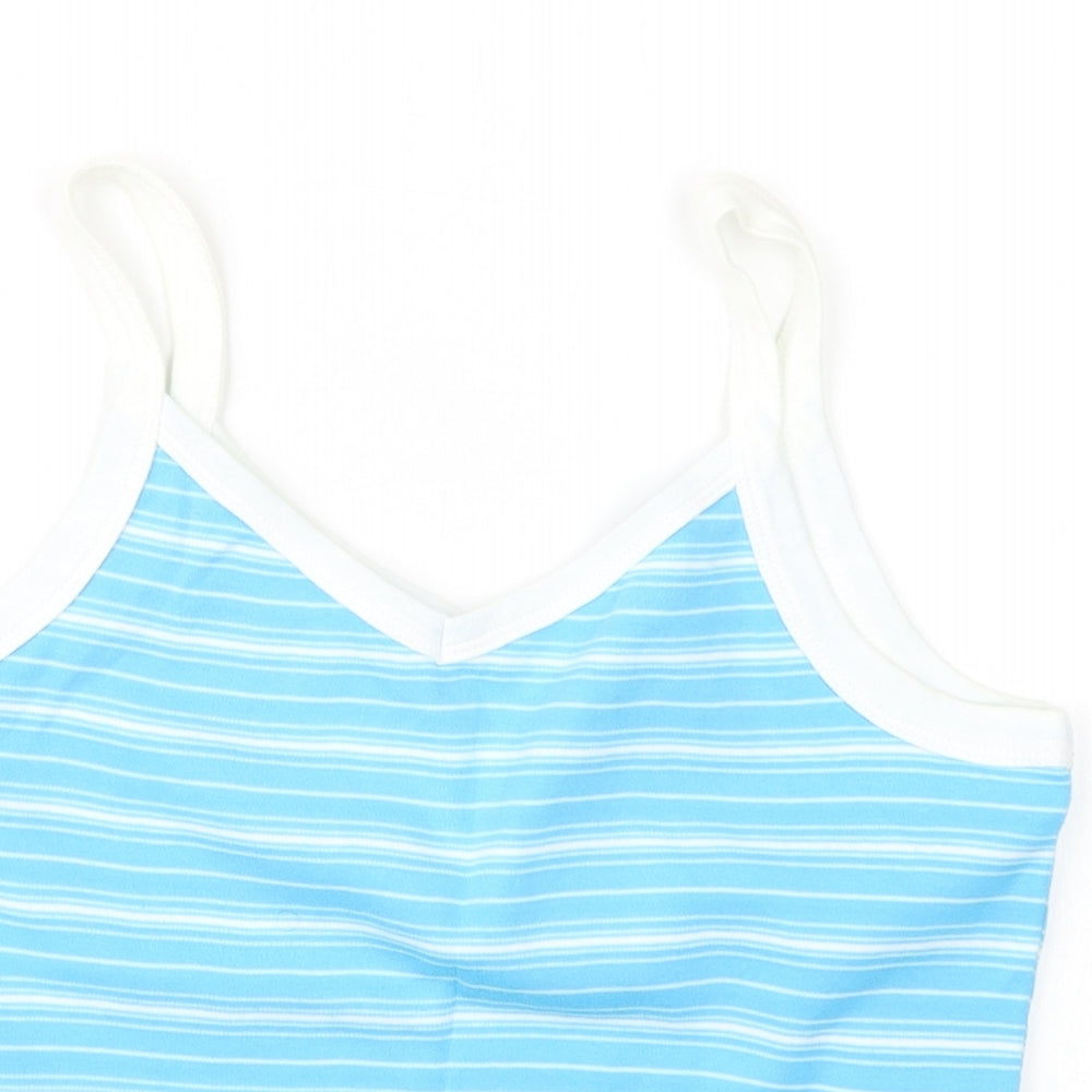 Womens UK Size 14 BHS Blue Cropped T-Shirt