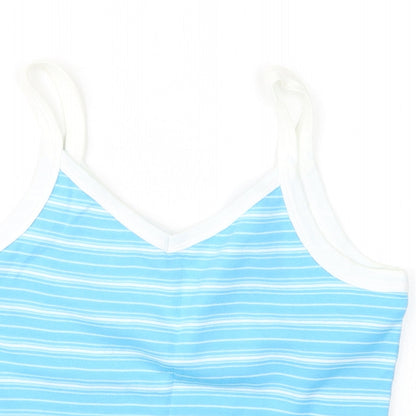 Womens UK Size 14 BHS Blue Cropped T-Shirt